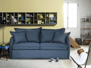 Canapea extensibila de 2 locuri modernă din textil rezistent si saltea Canapea extensibila de 2 locuri modernă din textil rezistent si saltea