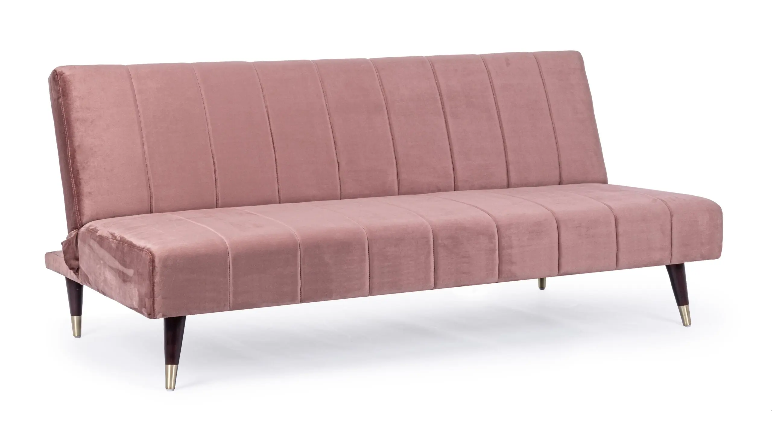 Canapea Sidney, 3 locuri, sistem clic clac, design glamour roz