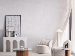 Modern,Interior,Design,With,Empty,White,Mock,Up,Wall,Background Modern interior design with empty white mock up wall background 3D Rendering, 3D Illustration; Shutterstock ID 2044272479; purchase_order: -; job: -; client: -; other: -