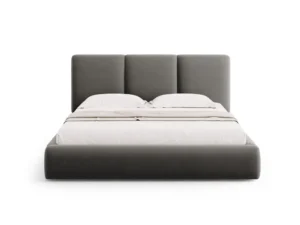 Pat modern 160x200 cu ladă mare gri