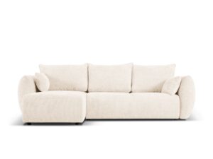 Canapea extensibila cu sezlong, model Matera, design cosmopolitan, bej