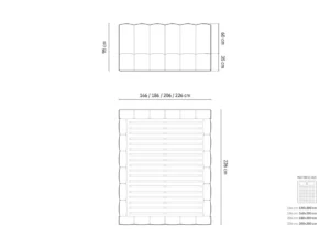 Pat matrimonial 180x200 textil rezistent cu somieră si lada