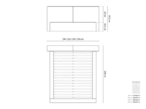 Pat tapitat dormitor 160x200 cu margine îngustă și design modern Pat tapitat dormitor 160x200 cu margine îngustă și design modern