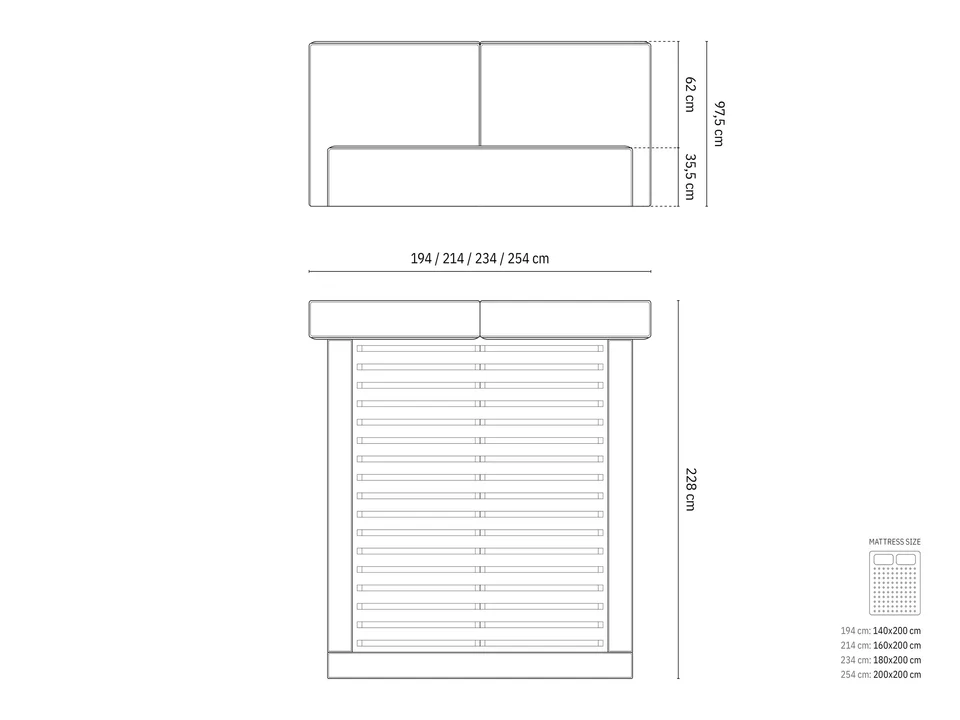 Pat tapitat dormitor 160x200 cu margine îngustă și design modern Pat tapitat dormitor 160x200 cu margine îngustă și design modern