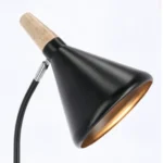 Lampă Brill din Oțel Vopsit și Lemn de Pin, H148 Negru