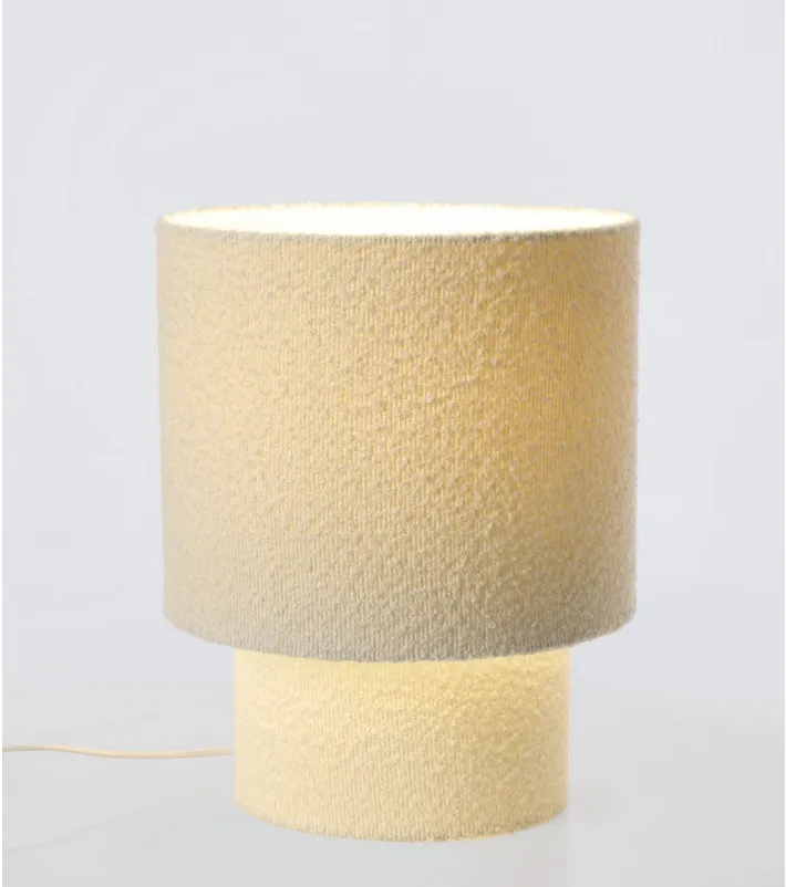 RADHA RO BEIGE BOUCLÉ TABLE LAMP H39 (3) RADHA RO BEIGE BOUCLÉ TABLE LAMP H39 (3)