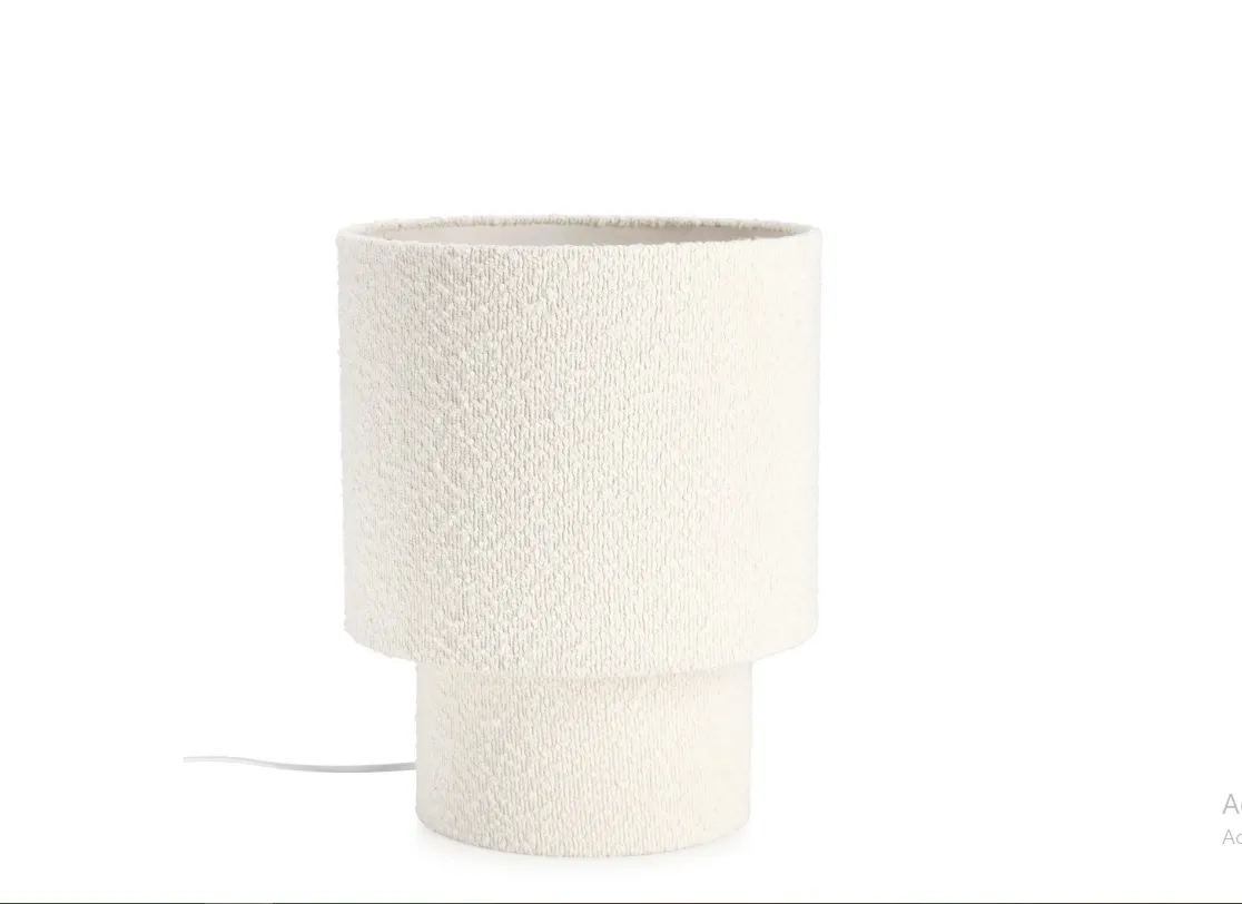 RADHA RO BEIGE BOUCLÉ TABLE LAMP H39