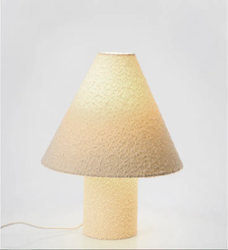 RADHA SHAPE BEIGE BOUCLÉ TABLE LAMP H41 (3) RADHA SHAPE BEIGE BOUCLÉ TABLE LAMP H41 (3)
