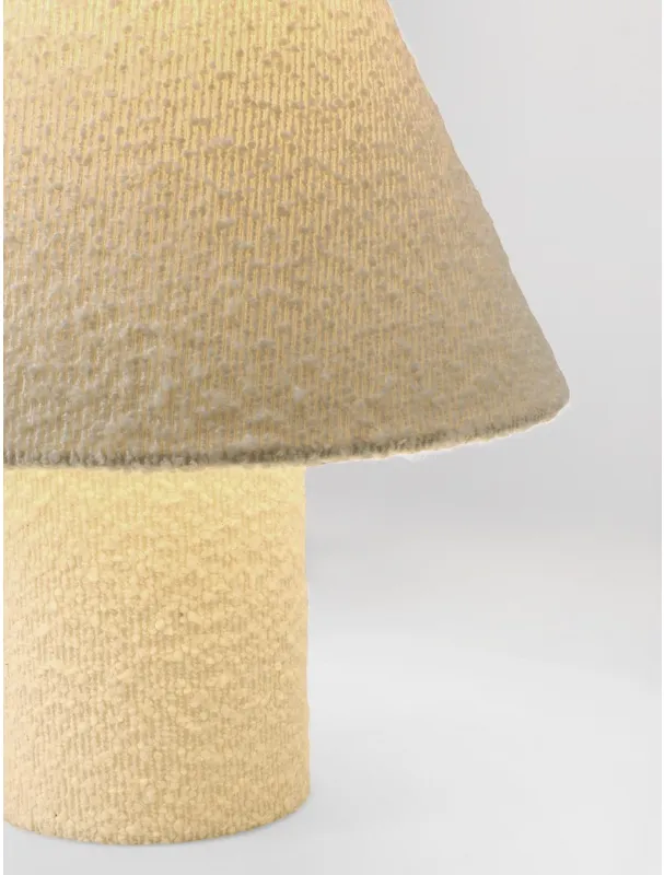 RADHA SHAPE BEIGE BOUCLÉ TABLE LAMP H41 (4) RADHA SHAPE BEIGE BOUCLÉ TABLE LAMP H41 (4)